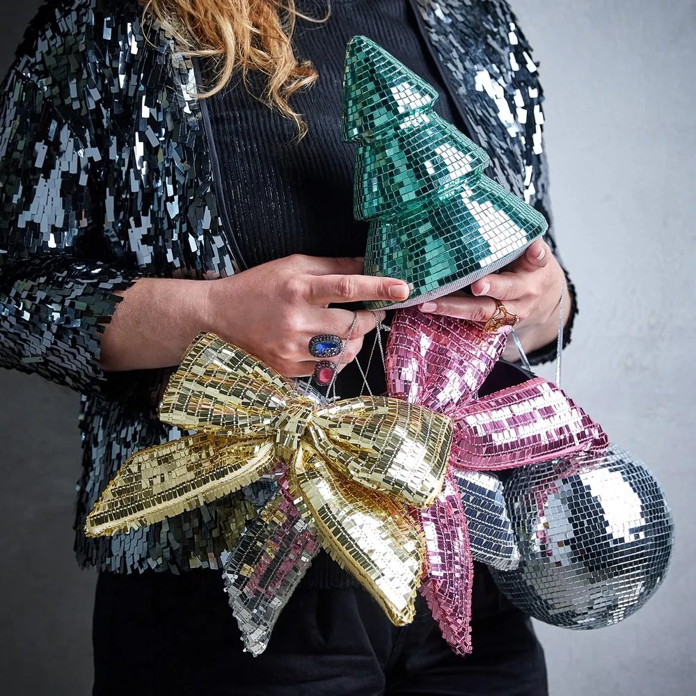 DISCO Guľa 15 cm - strieborná