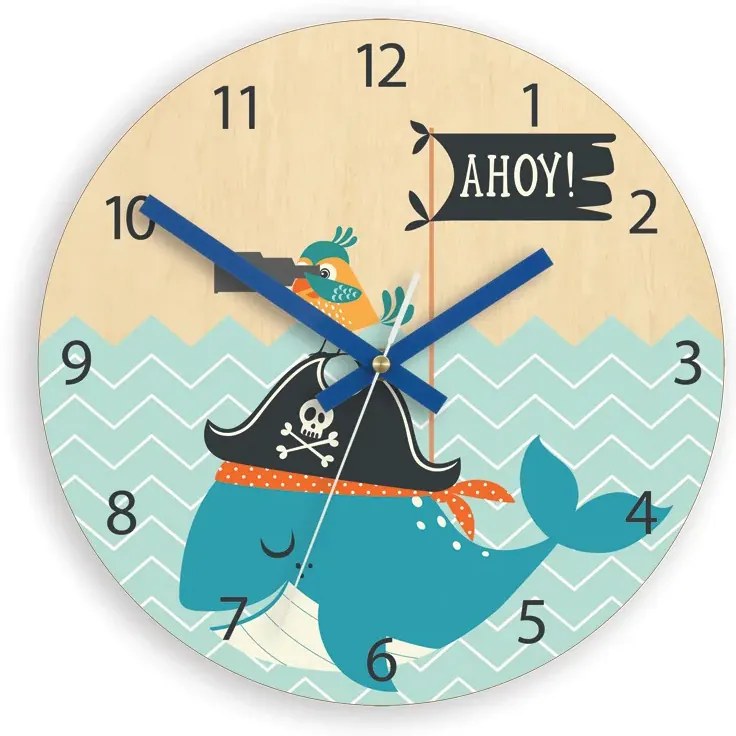 Dětské nástěnné hodiny Ami Pirát 30 cm vícebarevné