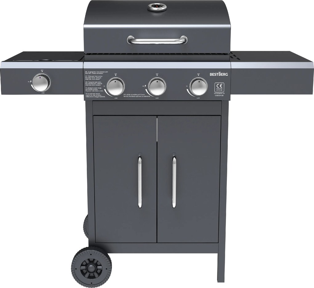Plynový gril BestBerg BBBQ-27SB / 4 hořáky / 11,6 kW / černá