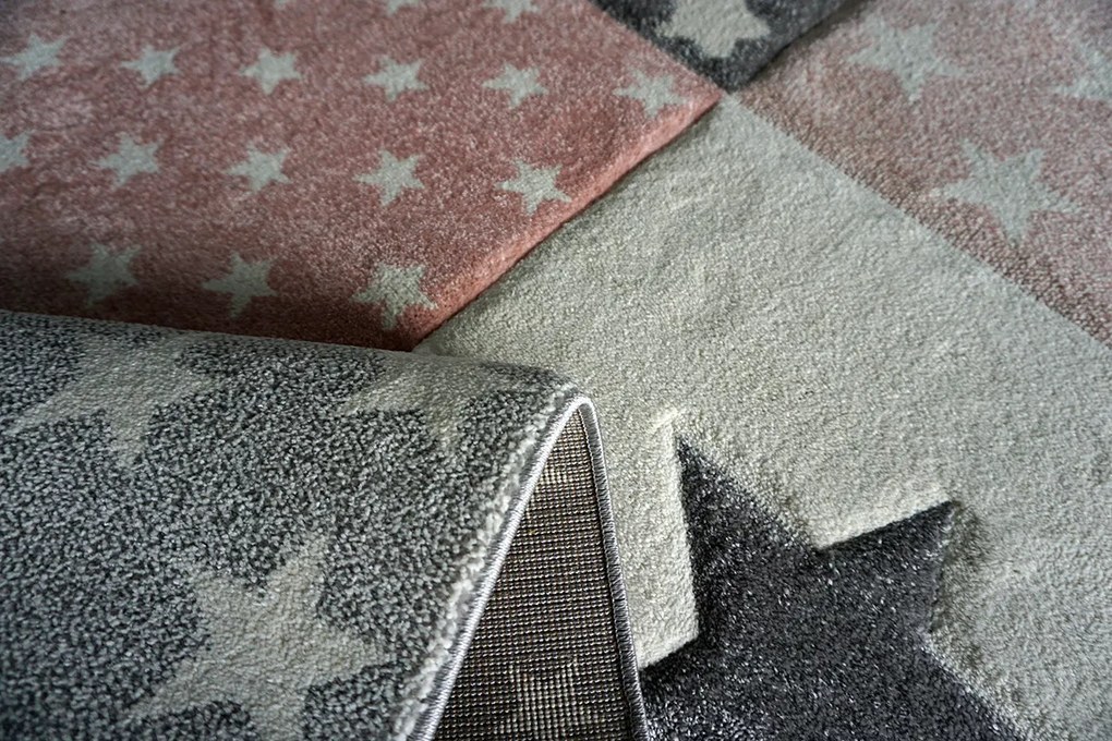 Koberec Smart Kids 40217 Rose GREY – sivý s kockami, obdĺžnik Rozmer: 120x180 cm