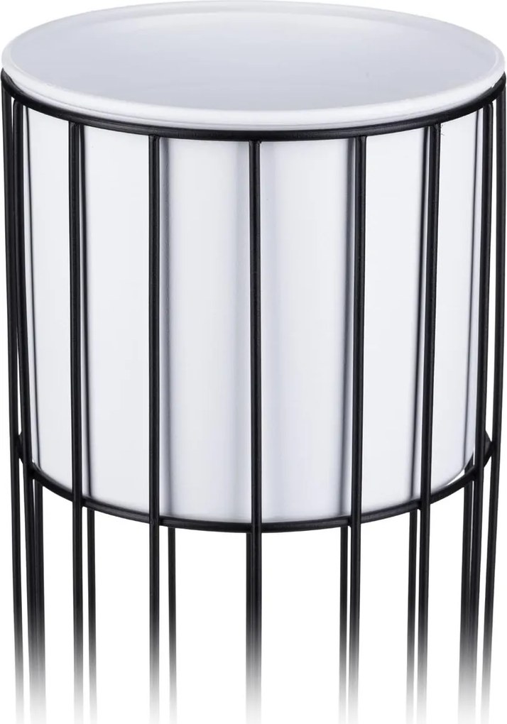 KOVOVÝ KVETINÁČ SO STOJANOM GLAM 70X20 CM BIELA/ČIERNA