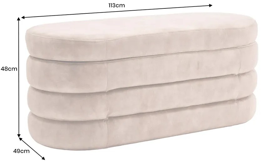 Dizajnová lavica s úložným priestorom GREY VELVET 115 cm – štýlový úložný box