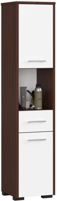 Kúpeľňová skrinka FIN 30 2D 1SZ 1W wenge / biela