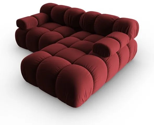 Červená zamatová rohová pohovka (pravý roh) Bellis – Micadoni Home