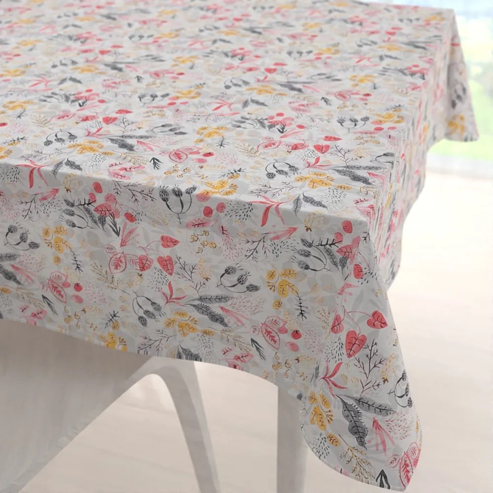 Biante Dekoračný štvorcový obrus PML-087 Červeno-oranžové lístky 110x110 cm