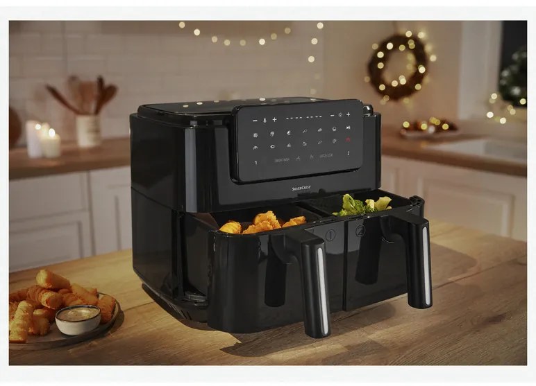 SILVERCREST® KITCHEN TOOLS Dvojzónová teplovzdušná fritéza SHLFDD 2400 A1 (100368795)