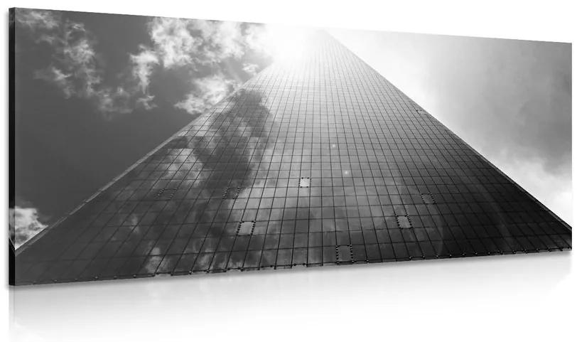 Obraz mrakodrap v čiernobielom prevedení