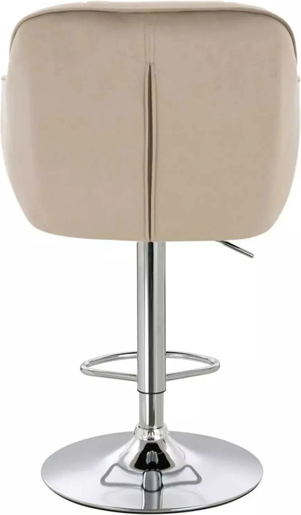 LuxuryForm DESIGN Barová stolička AVOLA VELUR na striebornom tanieri - latte