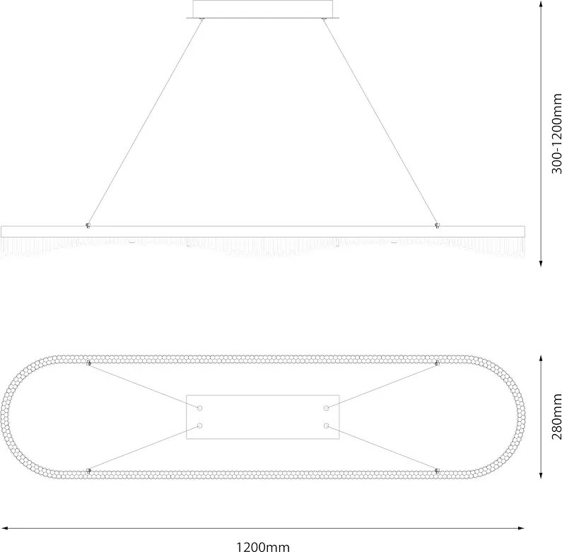 Závesné LED svietidlo Preciosa, 1x LED 45w, 4000k, g