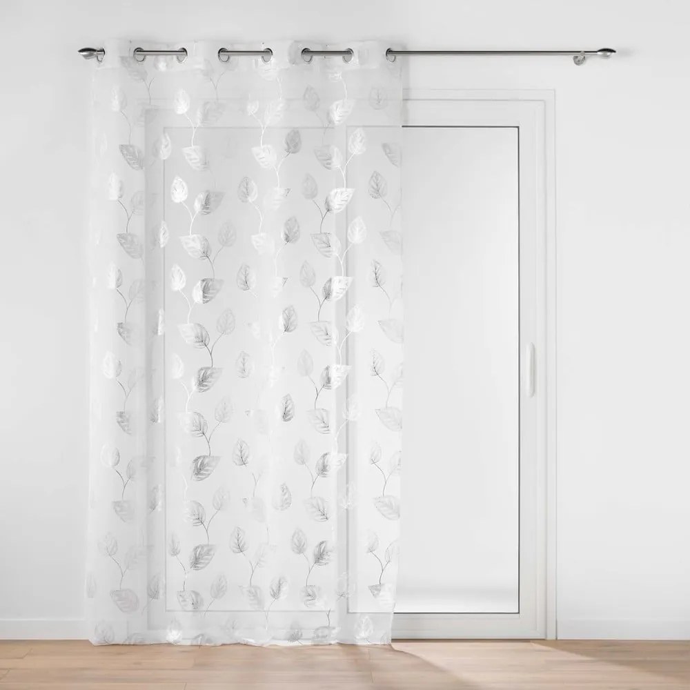 Záclona v bielej a striebornej farbe 140x280 cm Edelia – douceur d'intérieur