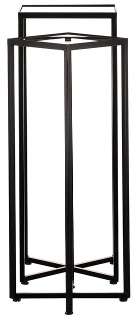 Autronic BONTEC Stojan na kvety - kovové rámy, sklenená doska, cena za sadu 2 ks Farba: Čierna