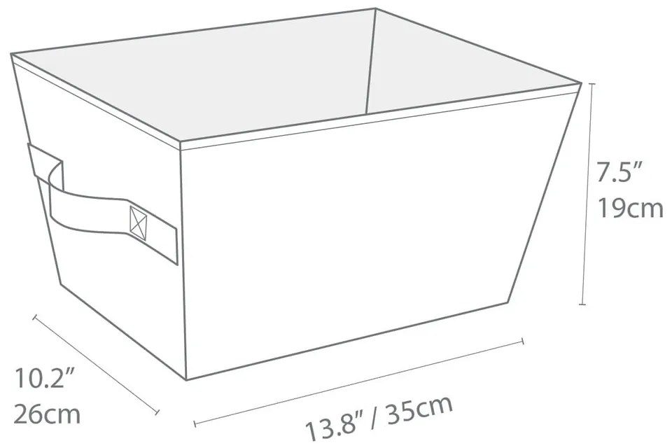 Sivý úložný koš Bigso Box of Sweden Tap, 26 x 19 cm
