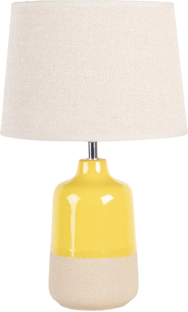 Krémovo žltá stolná lampa - Ø 28 * 44 cm / E27