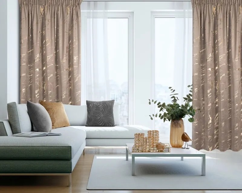 Dekorstudio Zamatový záves MOLLY na riasiacej páske 140 x 270 cm hnedý