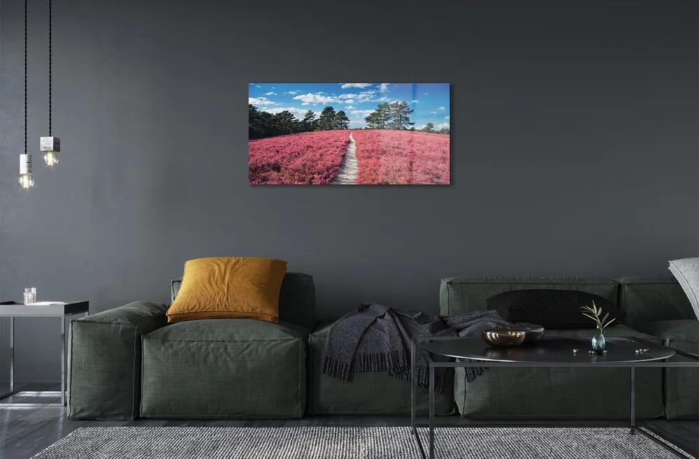 Sklenený obraz Terénu prales vresy 140x70 cm