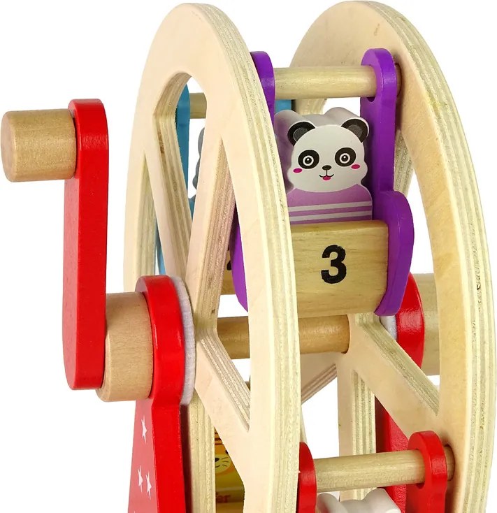 LEAN Toys Rotujúce drevené ruské koleso