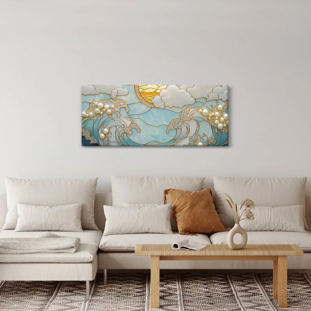 Obraz - 3D perly v oceáne (120x50 cm)