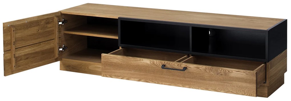 TV stolík Mosaic 25 170 cm z masívu dub medový/čierny