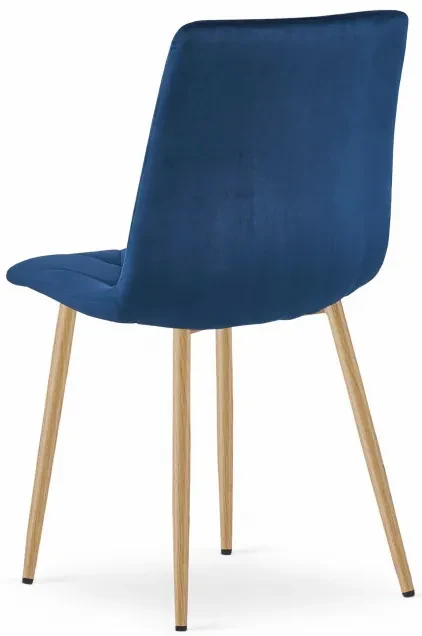 Set štyroch jedálenských stoličiek LIBRA zamatové granátové / drevené nohy (4 ks)