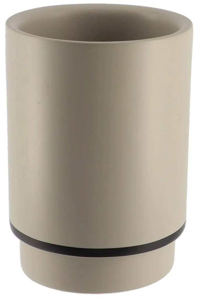 Kúpeľňový pohár Longan, béžová/s čiernymi prvkami