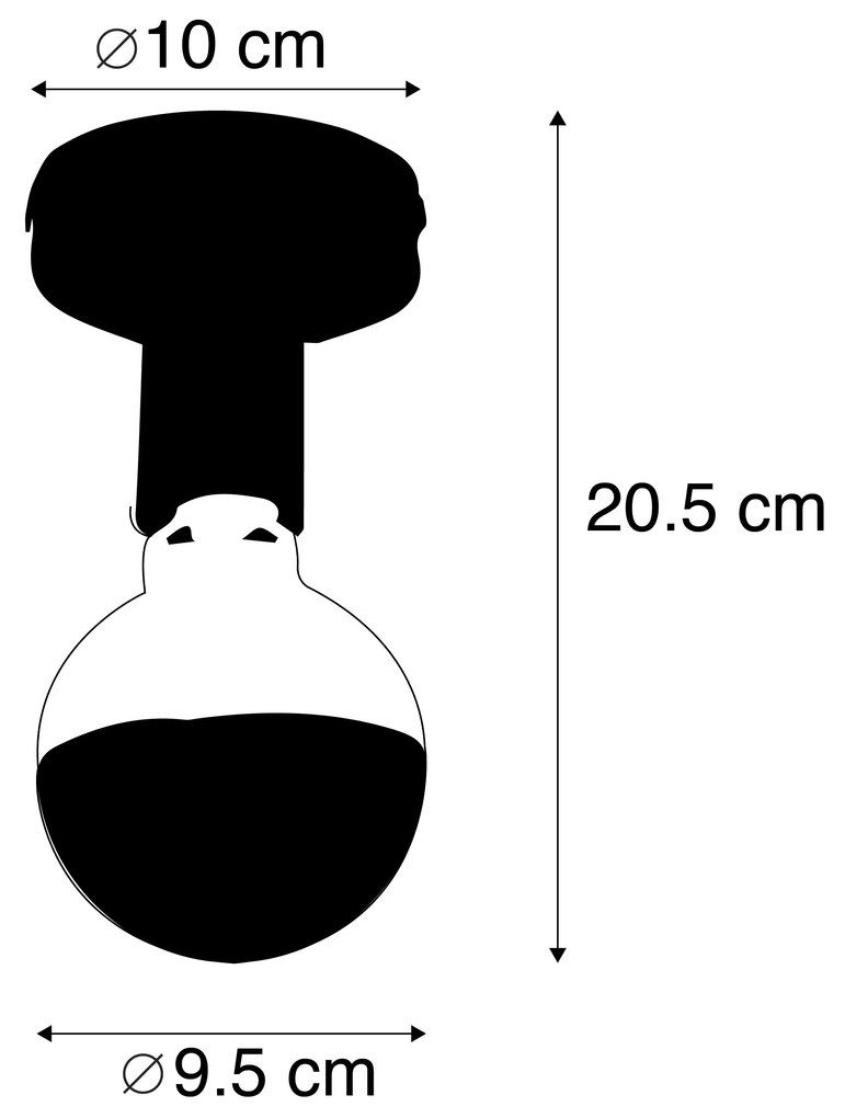 Dizajnové stropné svietidlo čierne s reflektorom G95 čiernym - Facile