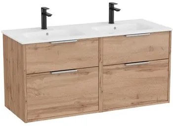 Roca Optica kúpeľňová skrinka s dvojumývadlom 120x58x45,5 cm dub OPT1202ZO
