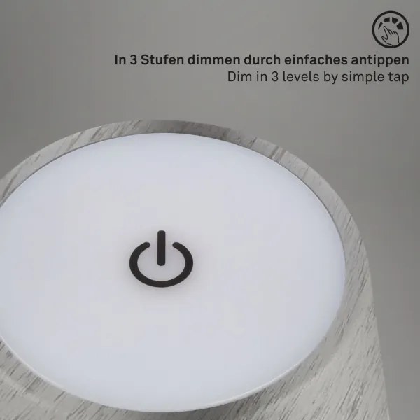 Brilo - KIKI nabíjateľná dotyková stolná LED lampa LED/2,6W/5V IP44 2600 mAh strieborná