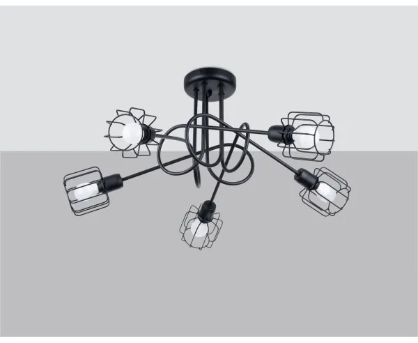 Sollux SL.1119 - Luster na tyči BELUCI 5xE14/40W/230V čierna