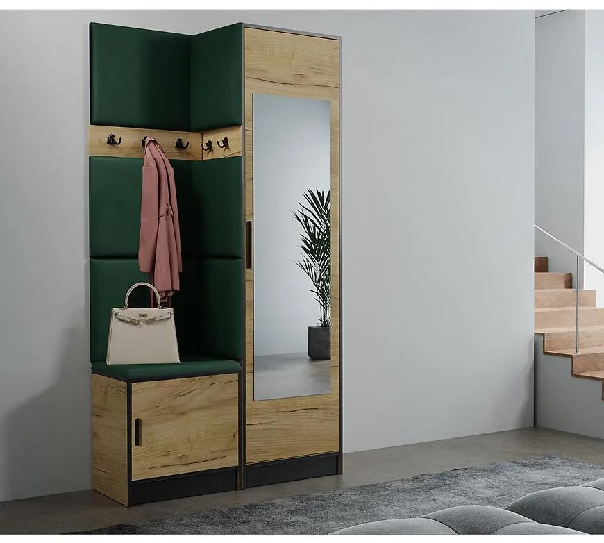 Predsieňový nábytok Roj 11 craft + Kronos 19 zelený