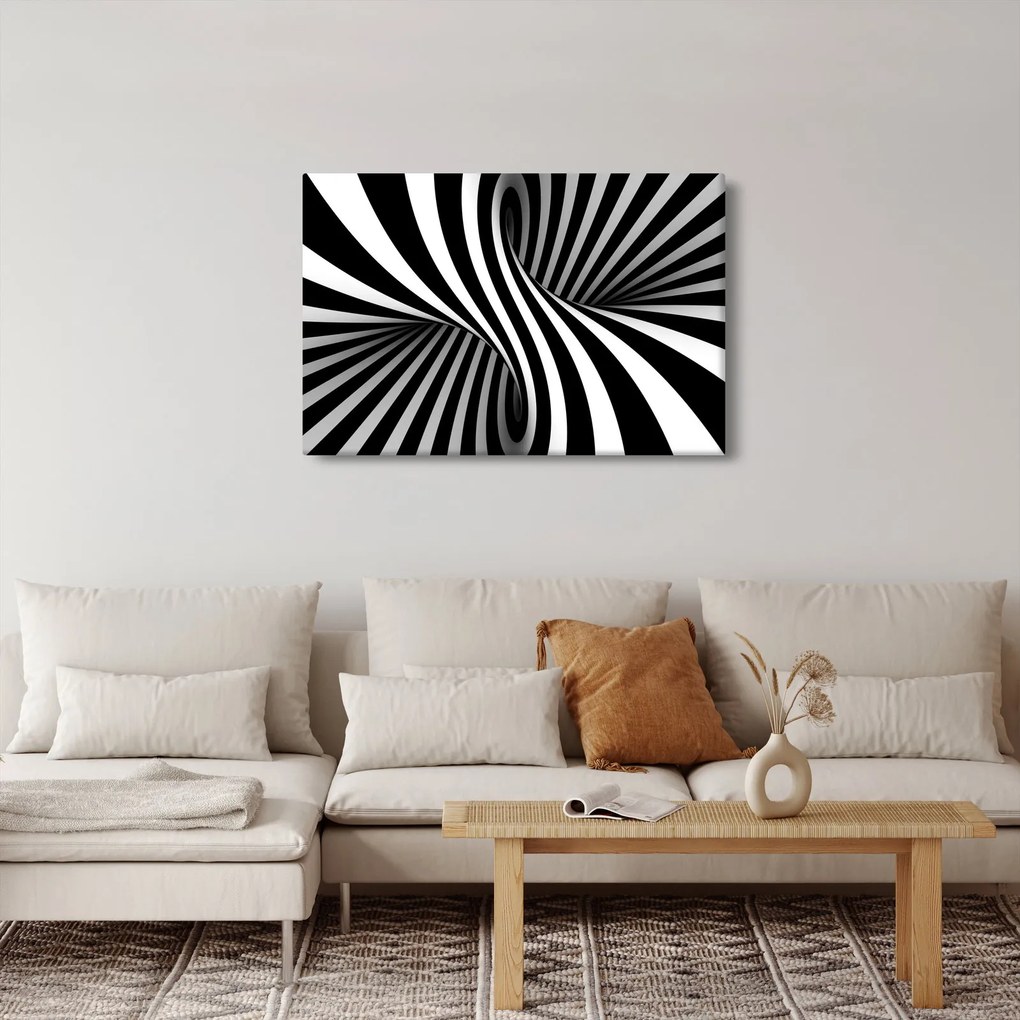 Abstraktní obraz so zebrymi pruhmi (90x60 cm)