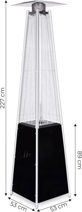 Plynový ohrievač slnečníkov 13 kW pre terasu a záhradu, redukčný kryt hadice MultiGarden