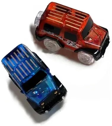 Zaparkorun Náhradné autíčko k svietiacej autodráhe so šírkou 6 cm - modré