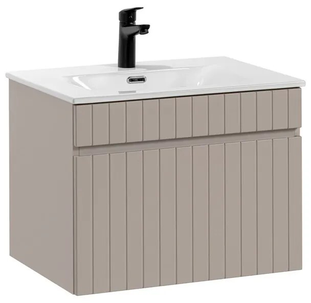 Závesná skrinka Iconic so zápustným umývadlom 60 cm kašmír/biela