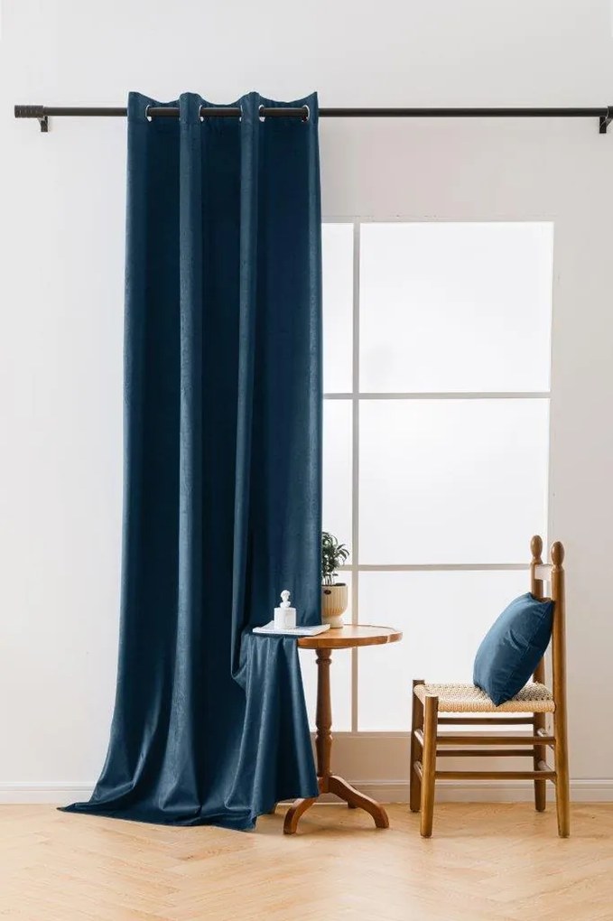 Petrolejový zatemňovací záves VELVET 140x270 cm Zavesenie: Riasiaca páska