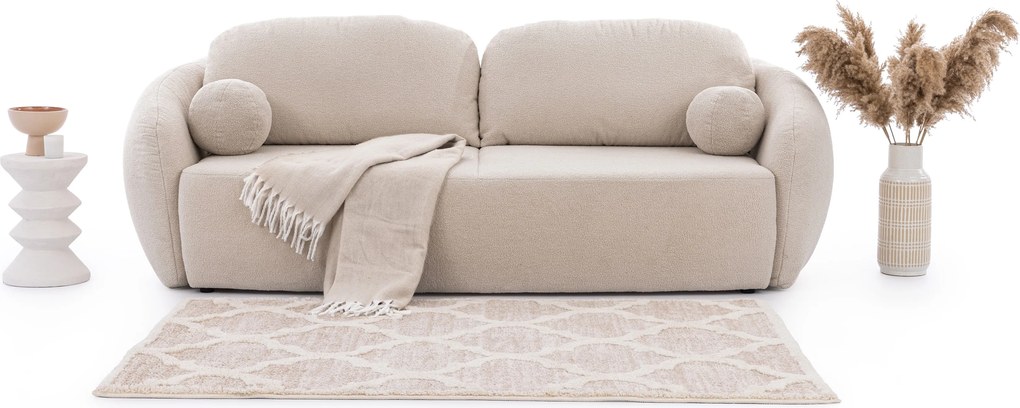 Rozkladacia pohovka Latina - tmavobéžové buklé Lambi 9