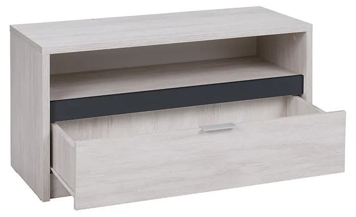 TV stolík Drake RTV1SZ, dub biely / grafit lesk