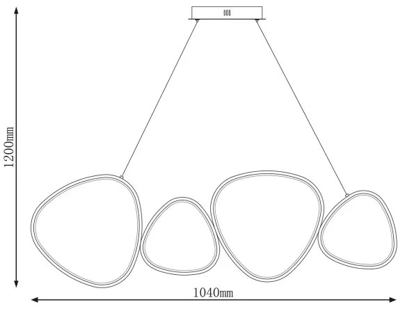 LED závesný luster na lane PETRA LED/48W/230V 4000K čierny