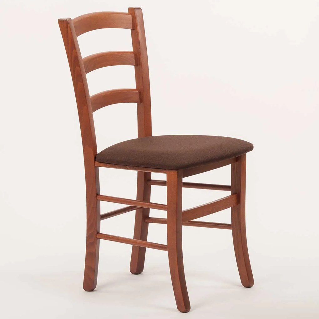 Stima stolička PAYSANE s čalúneným sedákom Vyberte odtieň ->: Orech, Vyberte látku ->: LUX Hnedá 12