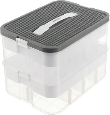 KRUZZEL Box na stavebnice s 2 úrovňami - organizér na hračky - Kruzzel