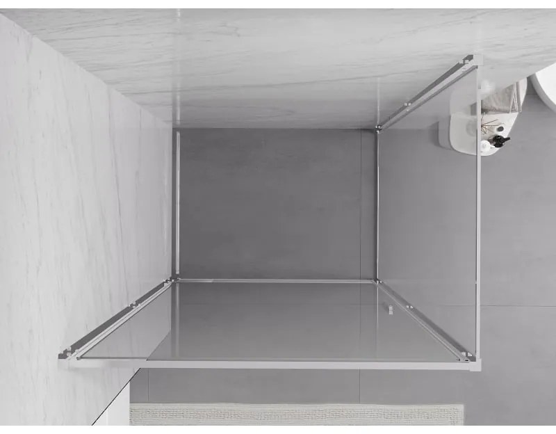 Mexen Exo, sprchovací kút s krídlovými dverami 100 x 80 cm, 6mm číre sklo, chrómový profil, 817-100-080-01-00