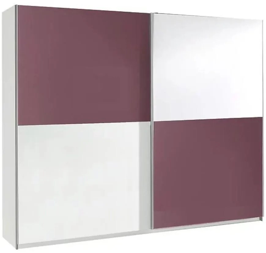 Skriňa Lux 10 fialová lesklá/biela lesklá 244 cm
