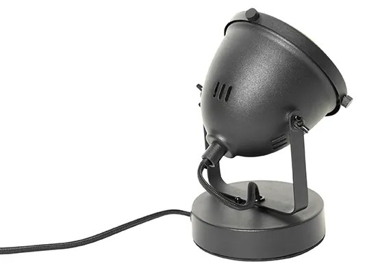 Priemyselná stolná lampa čierna 18 cm - Emado
