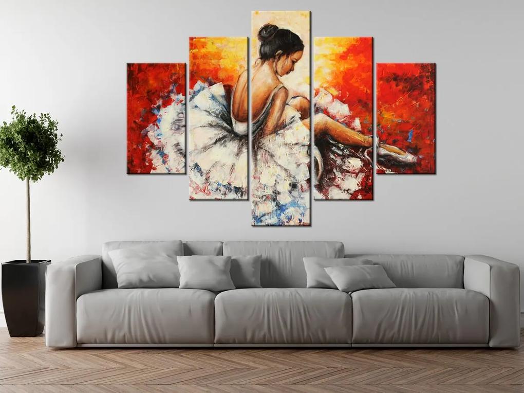 Gario Ručne maľovaný obraz Unavená baletka - 5 dielny Rozmery: 150 x 105 cm