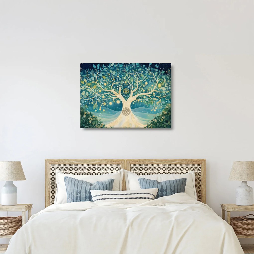 Obraz – Magický strom so špirálami (70x50 cm)