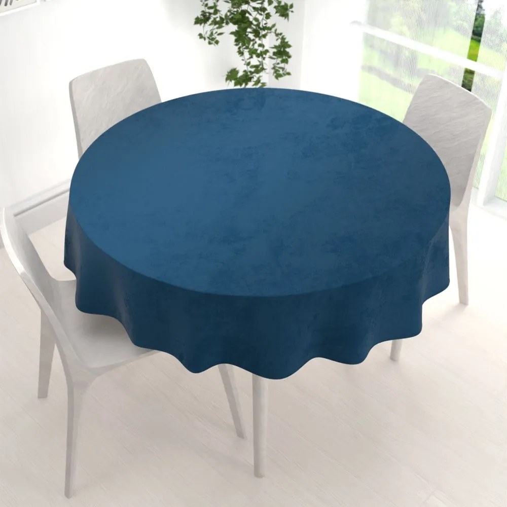 Biante Zamatový okrúhly obrus Velvet Premium SVP-001 Petrolejovo modrý Ø 100 cm