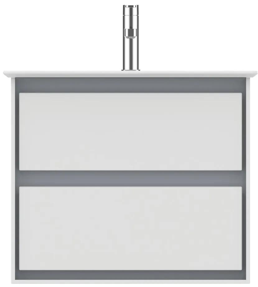 Ideal Standard Connect Air - Skrinka pod umývadlo 600 mm, 2 zásuvky, lesklá šedá E0818KN