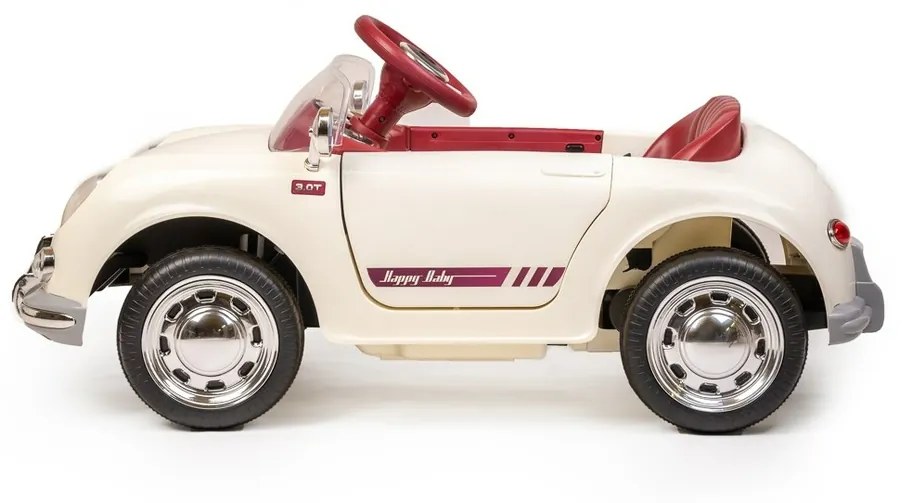 Baby Mix Detské elektrické autíčko Retro Pearl, biela