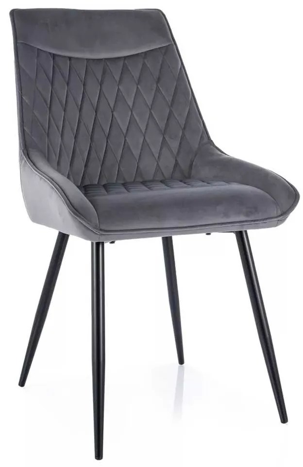 Jedálenská stolička Misty Velvet, sivá