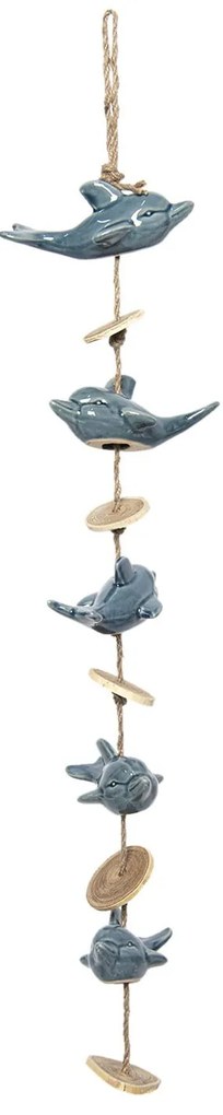 Závesná dekorácia delfíny na provázku - 15 * 10 * 70/80 cm