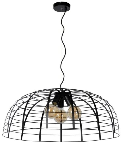 Lucide 45449/76/30 - Luster na lanku ELODIE 3xE27/40W/230V čierna